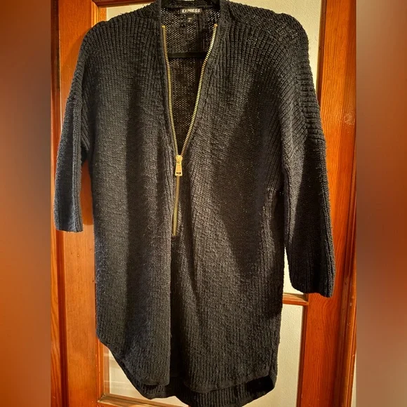 Express Women’s Black Knit Half Zip Sweater - Picture 3 of 8